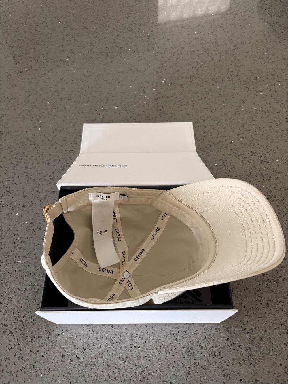 Celine Triomphe Cream Baseball Cap Authentic Size S - Picture 5 of 16